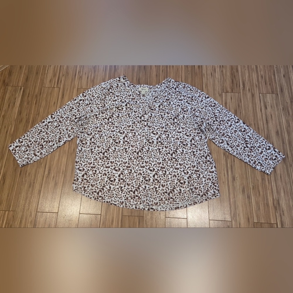 NWOT Style & Co Leopard Print Long Sleeve Top